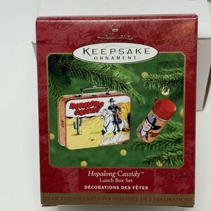 New 2000 Hallmark Keepsake Ornament Hopalong Cassidy Lunch Box & Thermos Set